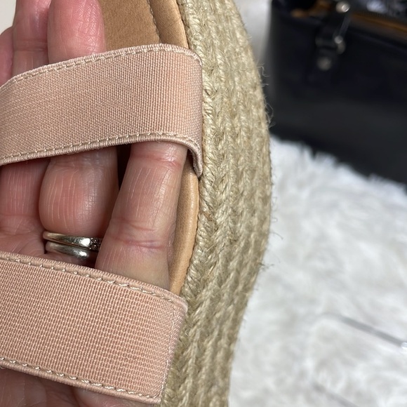 Lulus Wedged Sandals Sz 8.5 Pale Pink with braided Wedge - Picture 6 of 8